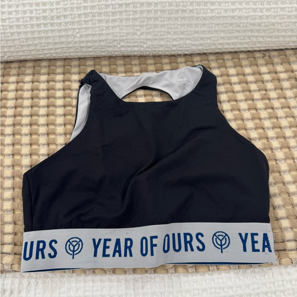 Year of Ours Blue and White Sports Bra